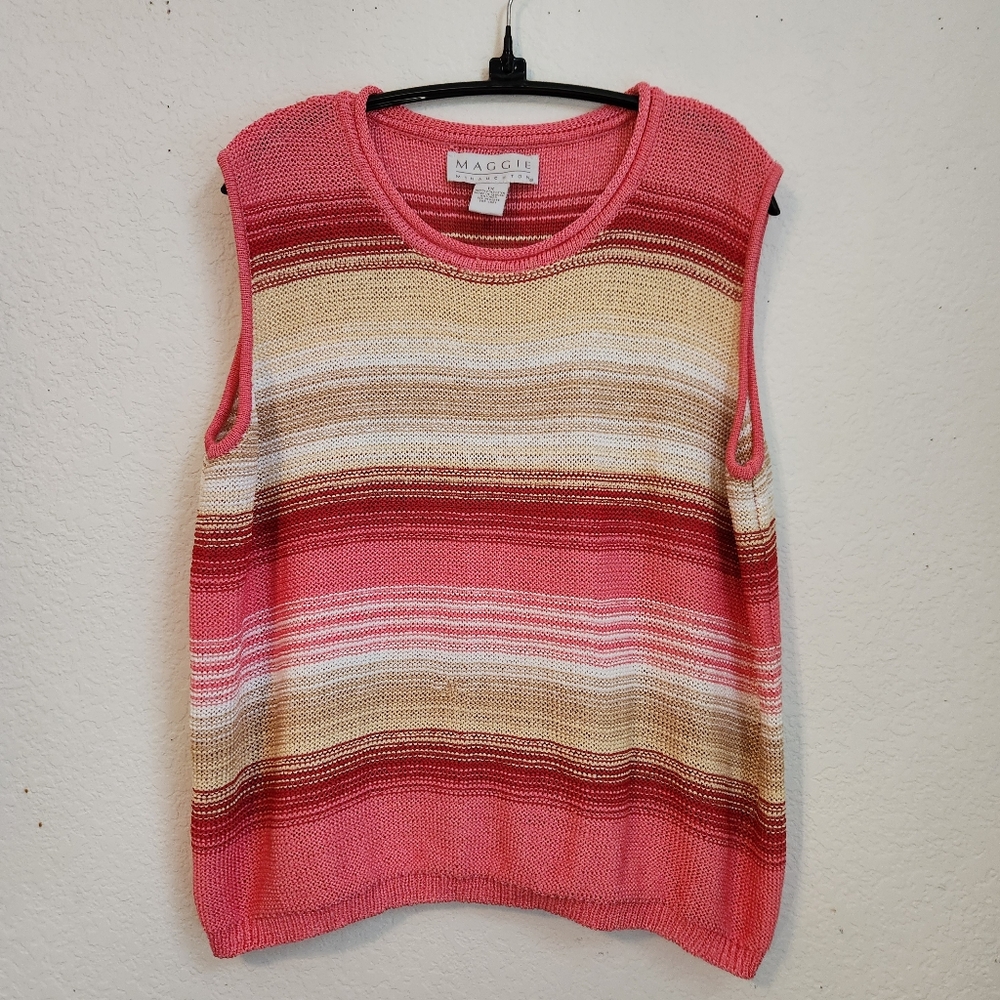 Maggie‎ McNaugton Pastel Sweater Pullover Vest, Size 1X